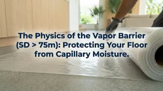 Professional installation of a 0.2 mm PE vapor barrier over a concrete subfloor in a Florida home