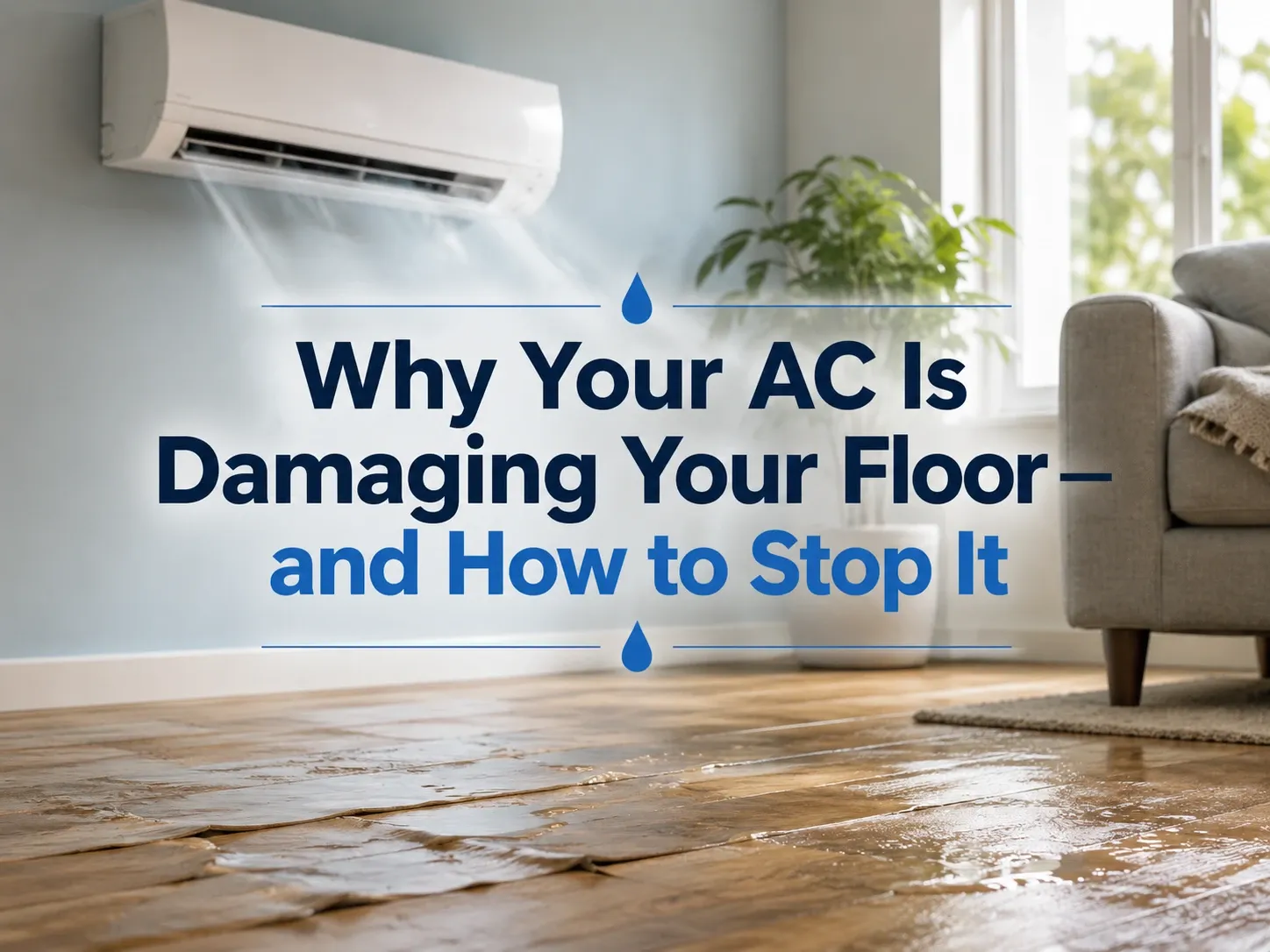 Flooring plank showing cupping damage from humidity cycling near an AC vent in a Tampa Bay home