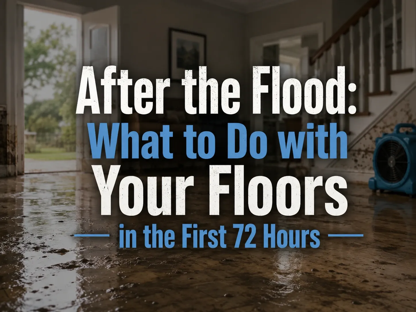 Water-damaged flooring being removed in a Tampa Bay home after hurricane flooding